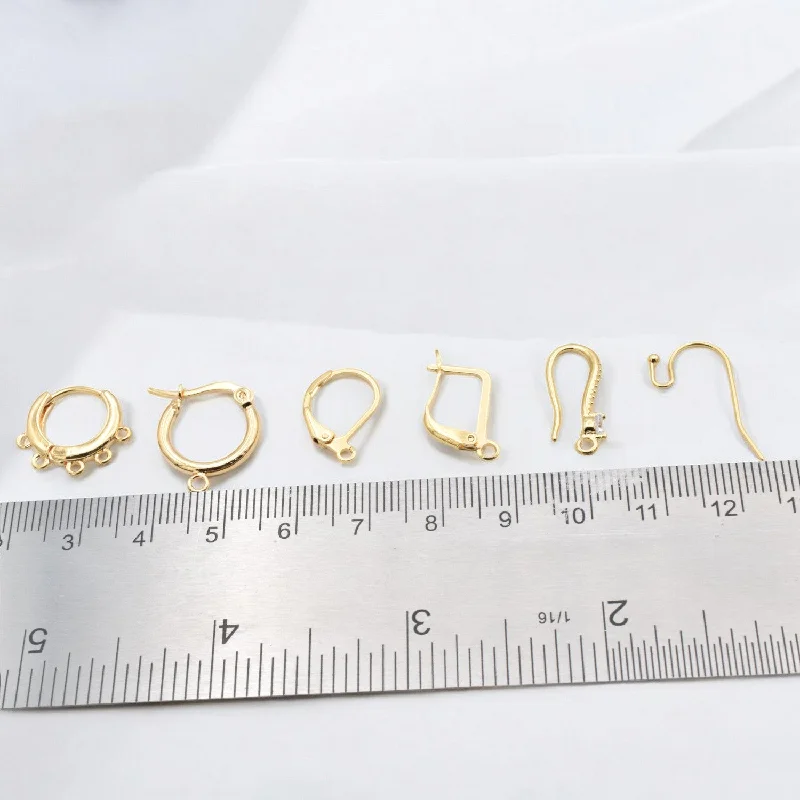 Gold filled Look 18k Earring findings Hooks lever back and Hoops for Jewelry making and crafts