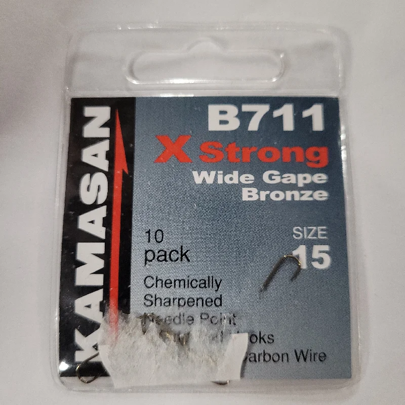 KAMASAN B711 X STRONG B711 SIZE 15 BARBED HOOKS