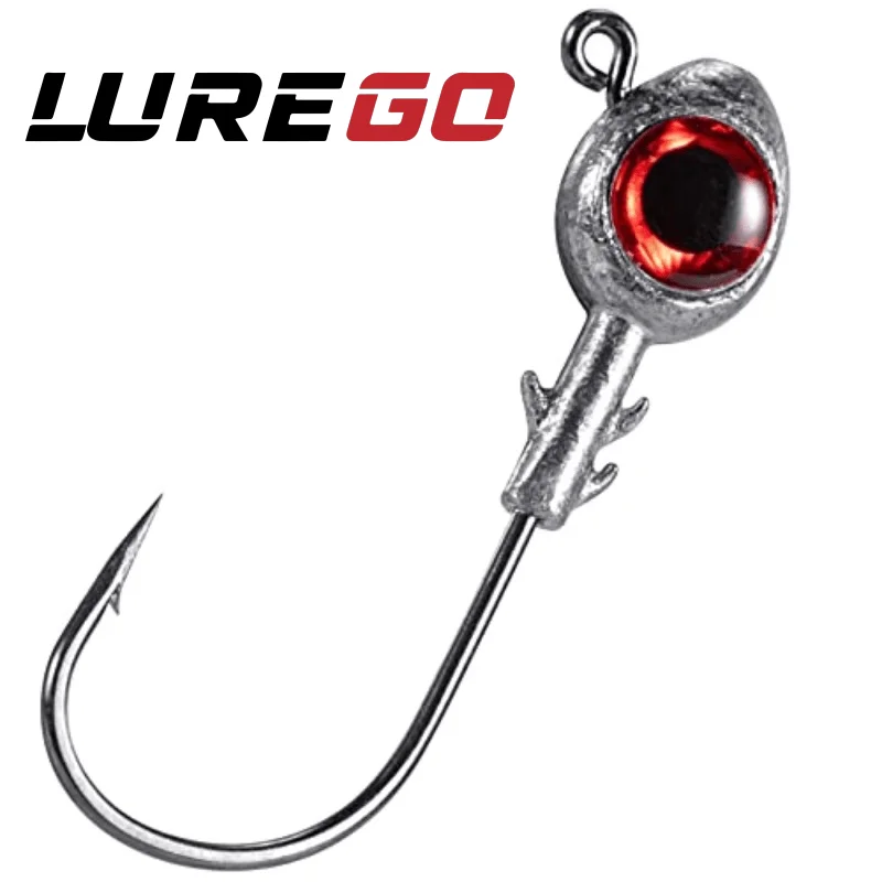 0.35oz 0.49ozJig Head Jig Hooks 3D Eyes Trout Heads Bass Hook Lure Live Bait Plastic Saltwater Jig Heads Freshwater