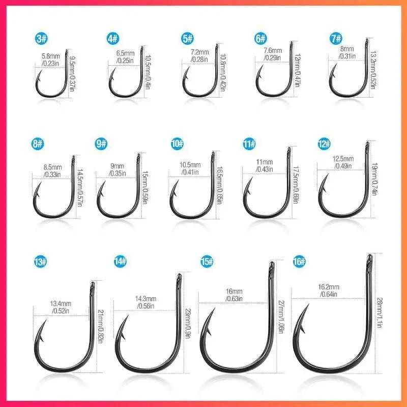 50/10PCS Fishing Hooks Set High Carbon Steel Barbed FishHooks For Saltwater Freshwater Fishing Gear Fishing Accessories