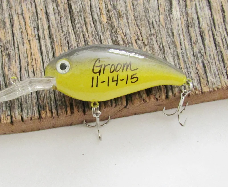 Groom Gift Personalized Fishing Lure for Groom Painted Lure Bass Lure Groomsman Gifts Best Man Gifts Father of the Bride Father of the Groom