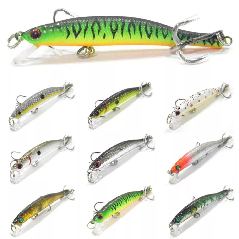 wLure 5.3g 8.3cm Slim Minnow Lure Very Tight Wobble Slow Sinking 2 #6 Treble Hooks Epoxy Coating Fishing Lure M662