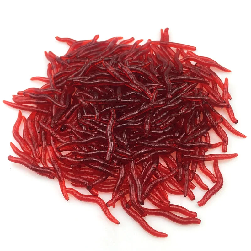 Silicone Red Earthworm Bait